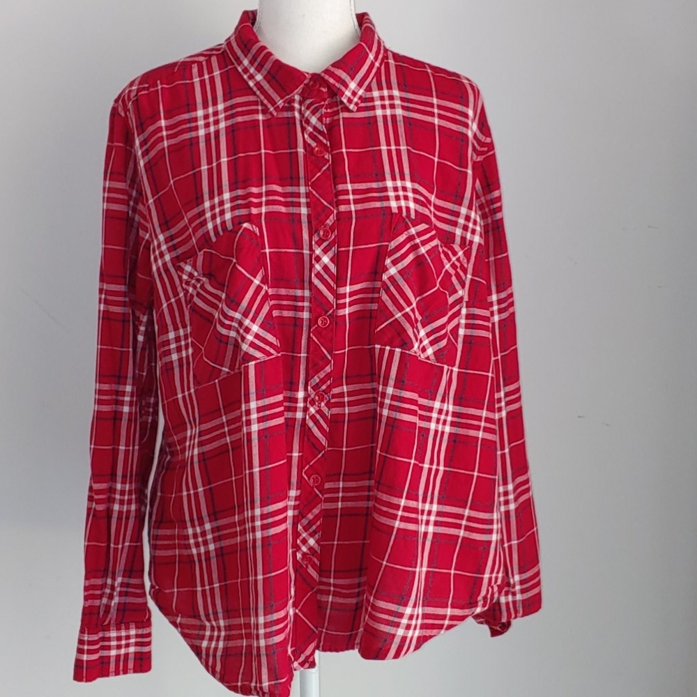 Women long sleeve flannel shirt